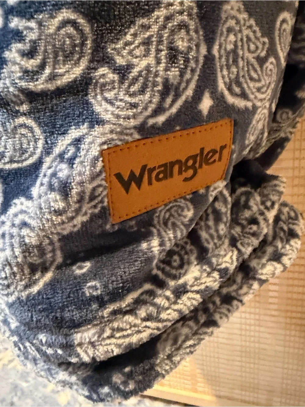 Wrangler Navy Blue Paisley Ultra Plush Blanket - King